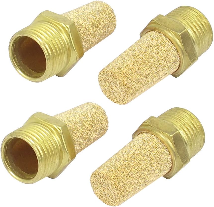 3/8BSP Thread Brass Pneumatic Air Exhaust Muffler Filter 4pcs