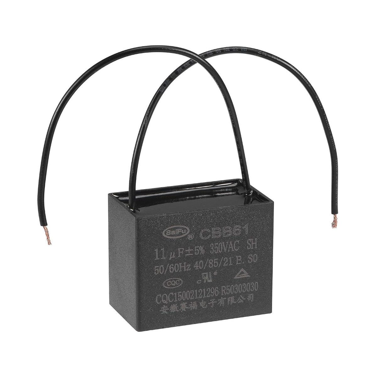 Ceiling Fan Capacitor CBB61 11uF 350V AC 2 Wires Metallized Polypropylene Film Capacitor 50x40x30mm for Electric Fan Pump Motor Generator