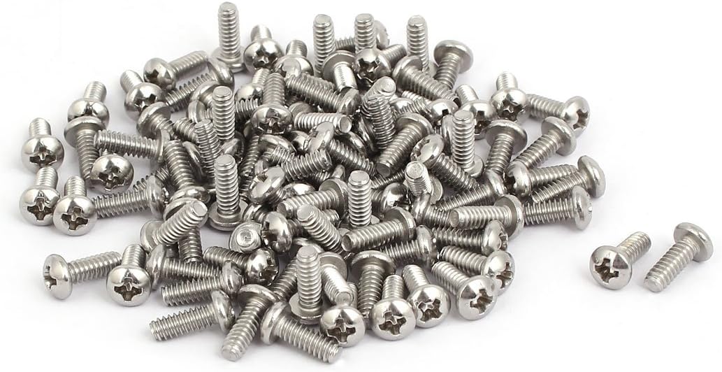 6#-32x3/8-inch 304 Stainless Steel Phillips Pan Head Bolts Machine Screws 100PCS