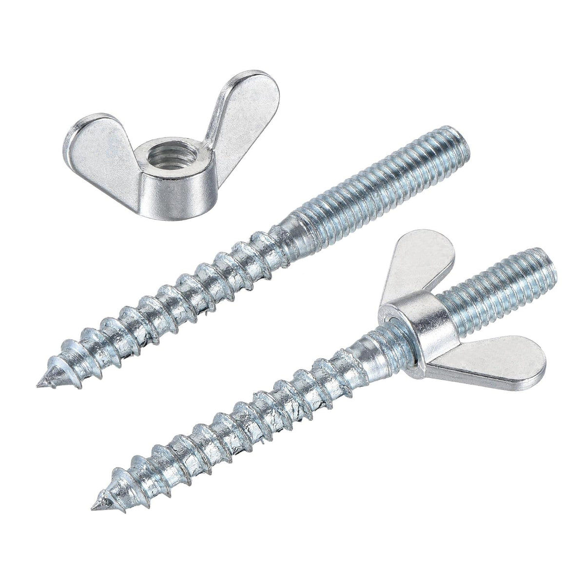 12pcs M6x60mm Hanger Bolt, 10pcs M6 Wing Nuts for Furniture
