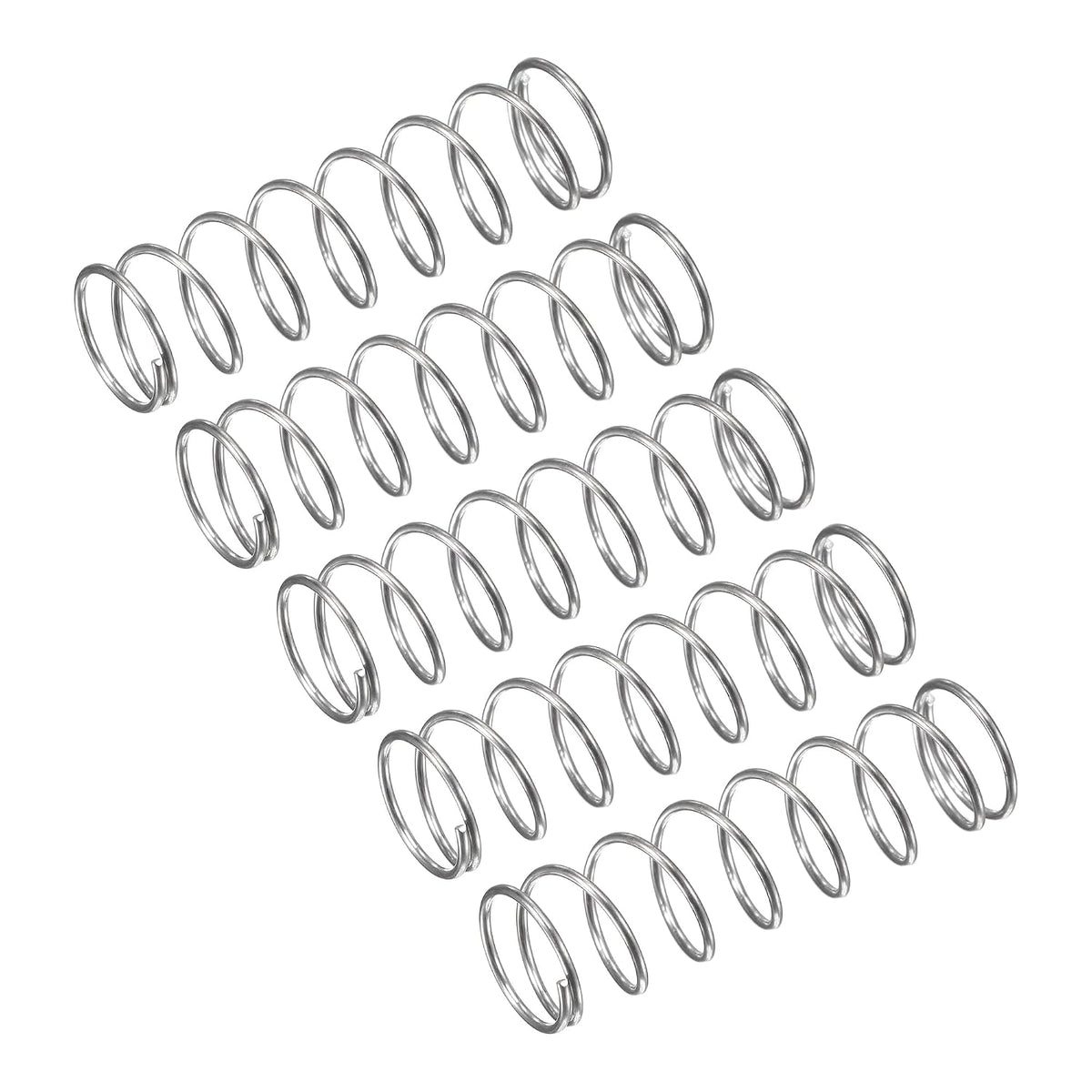Compression Spring, 5Pcs 304 Stainless Steel, 11mm OD, 0.6mm Wire Size, 35mm Free Length, Silver Tone