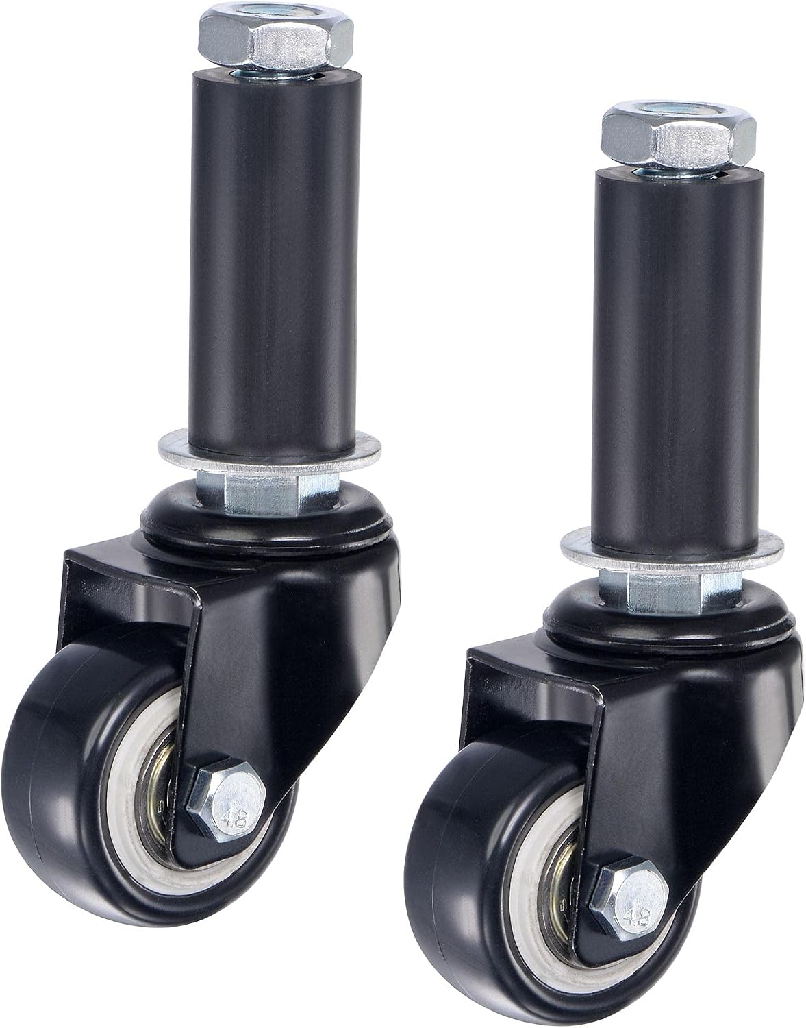 Swivel Expanding Stem Caster 1.5" Diameter 88Lbs Load Capacity, for Kitchen Prep Tables, PVC, Pack of 2