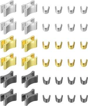 30 Sets Zipper Slider Retainers, #5 Top Stoppers & Bottom Stops for Bags Coats Jackets Closed-end Zippers Replacing (3Colors)