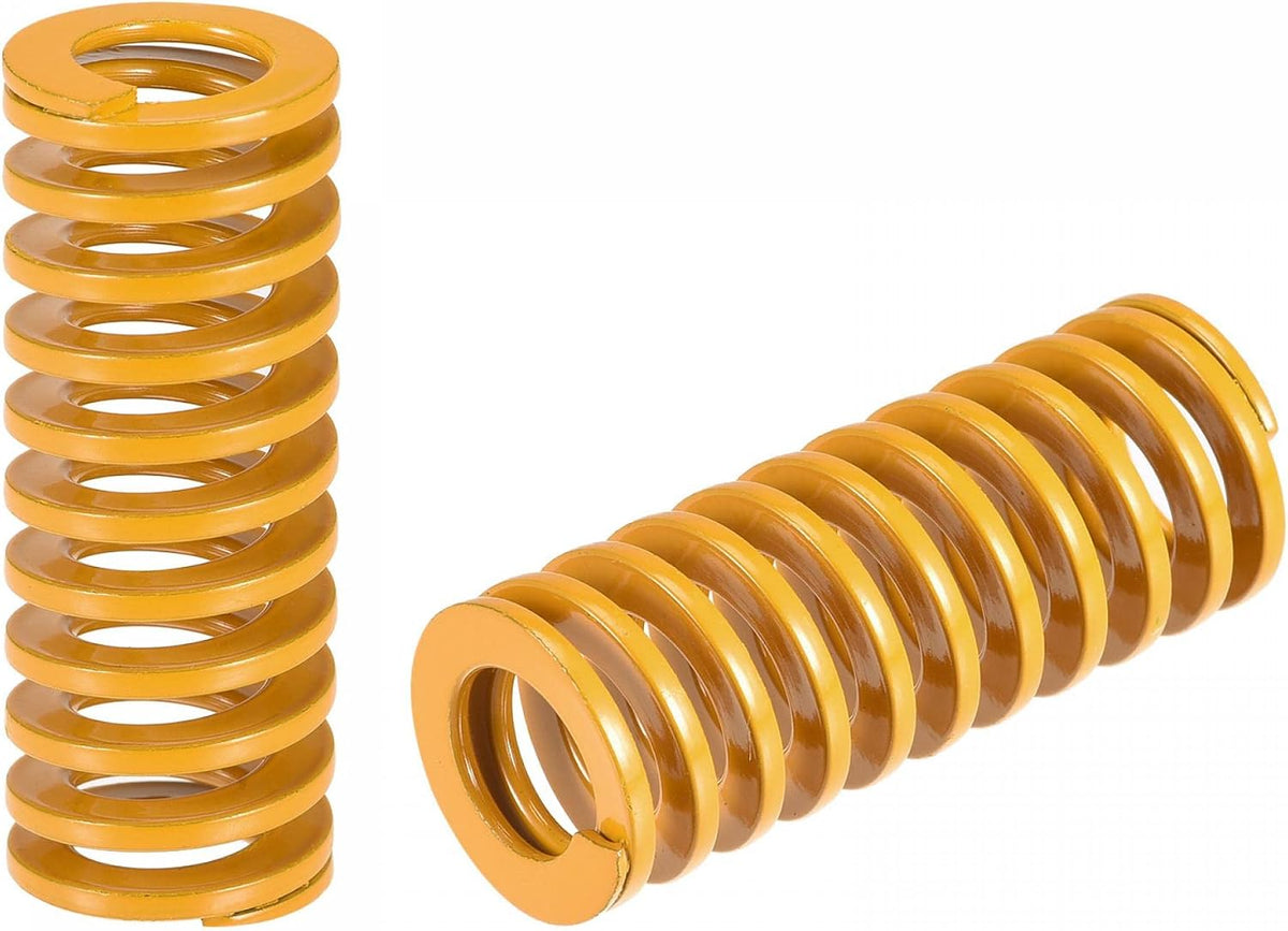3D Printer Die Spring, 20mm OD 50mm Long 2pcs Spiral Stamping Light Load Compression Mould Die Springs for 3D Printer Electric Part, Yellow