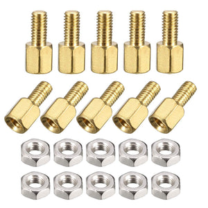 M3x5mm+6mm Male-Female Brass Hex PCB Motherboard Spacer Standoff Nuts for FPV Drone Quadcopter, Computer & Circuit Board 50pcs