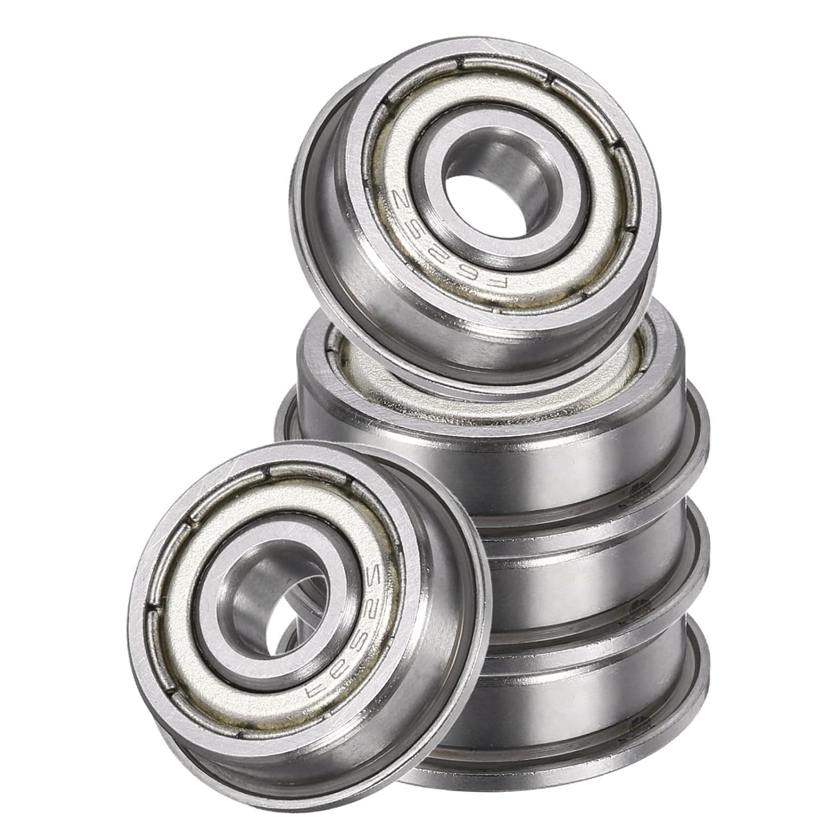 10Pcs F625ZZ Flanged Ball Bearings, 5 x 16 x 5mm Double Shielded Chrome Steel Deep Groove Bearing, ABEC5