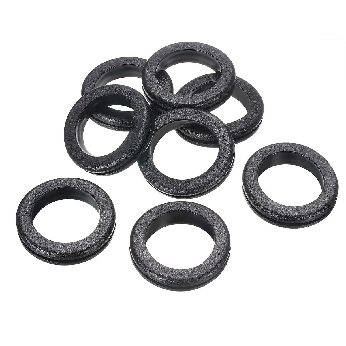 8Pcs Rubber Grommets 1-9/16 ID, 1-3/4 Drill Hole, Firewall Grommet Automotive Rubber Hole Eyelet Ring Gasket for Wire Cable Hose Protection, Metal Electric Box, (40x45mm, Black)