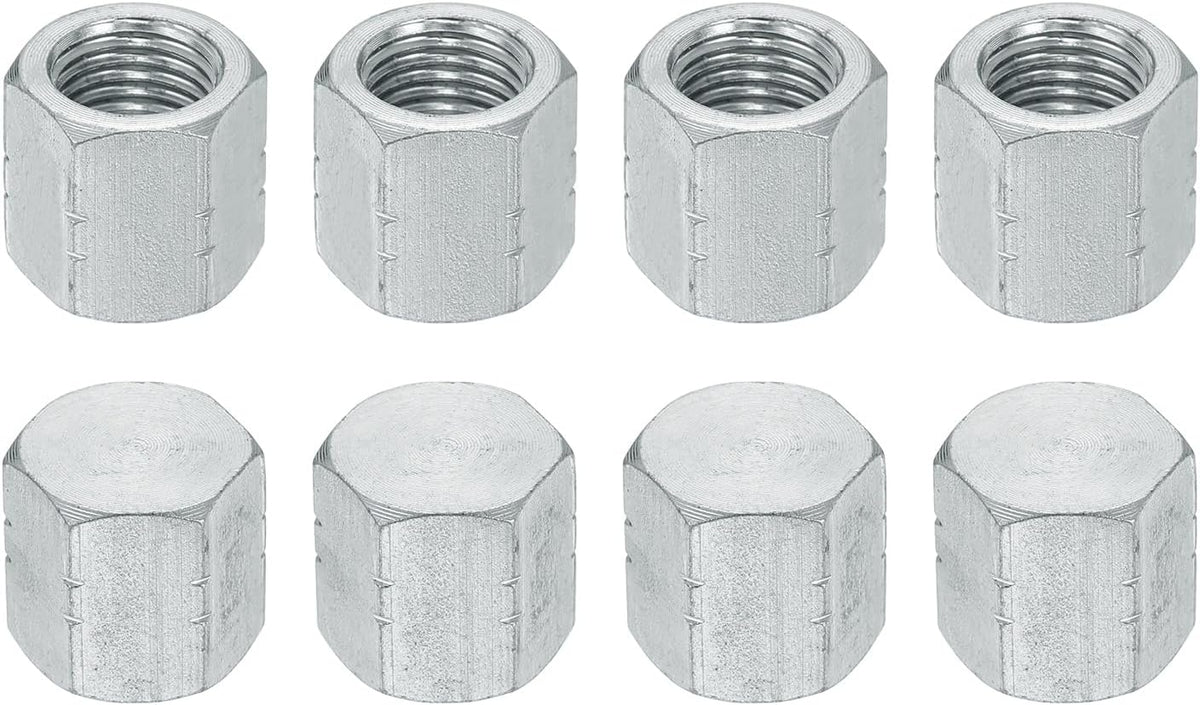 8Pcs JIC Hydraulic Caps, 37° Flare Female Cap Seal Hydraulic Hose Fittings Carbon Steel with Zinc Plating Fits JIC -4 (7/16"-20 UNF) Male Fittings, 0.6x0.6 Inch