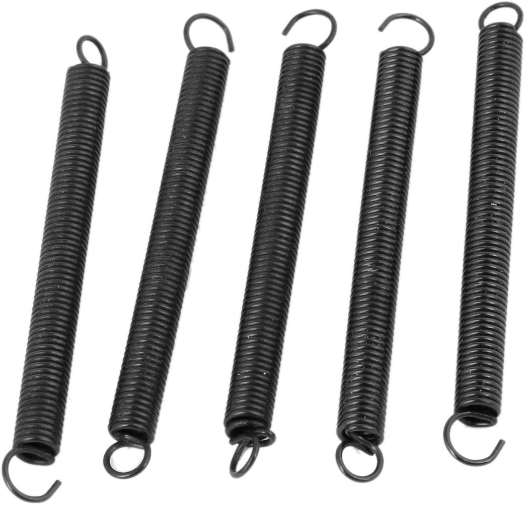 Metallic Tension Coil Helical Extension and Compression Spring Assortment Kits Hook 2-inch 5 Pcs Black