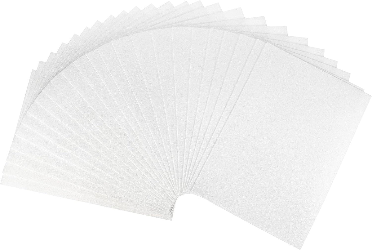 LinkMejor White Glitter EVA Foam Sheets 11 x 8 Inch 2mm Thick for Crafts DIY Projects 24 Pcs