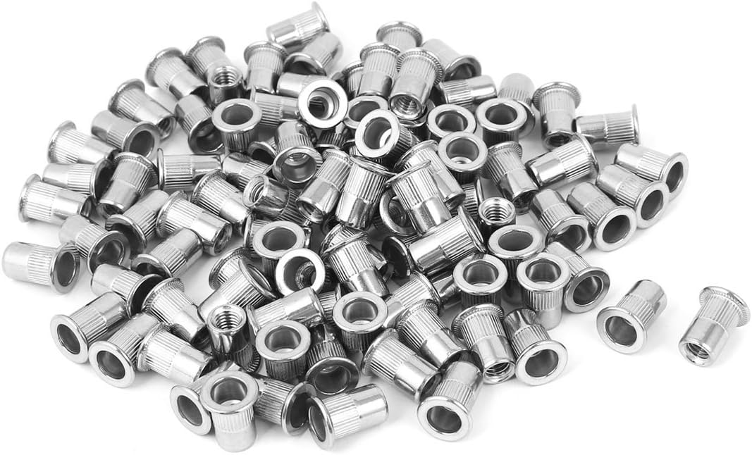 M6 Stainless Steel Flat Head Rivet Nut Insert Nutsert 100pcs