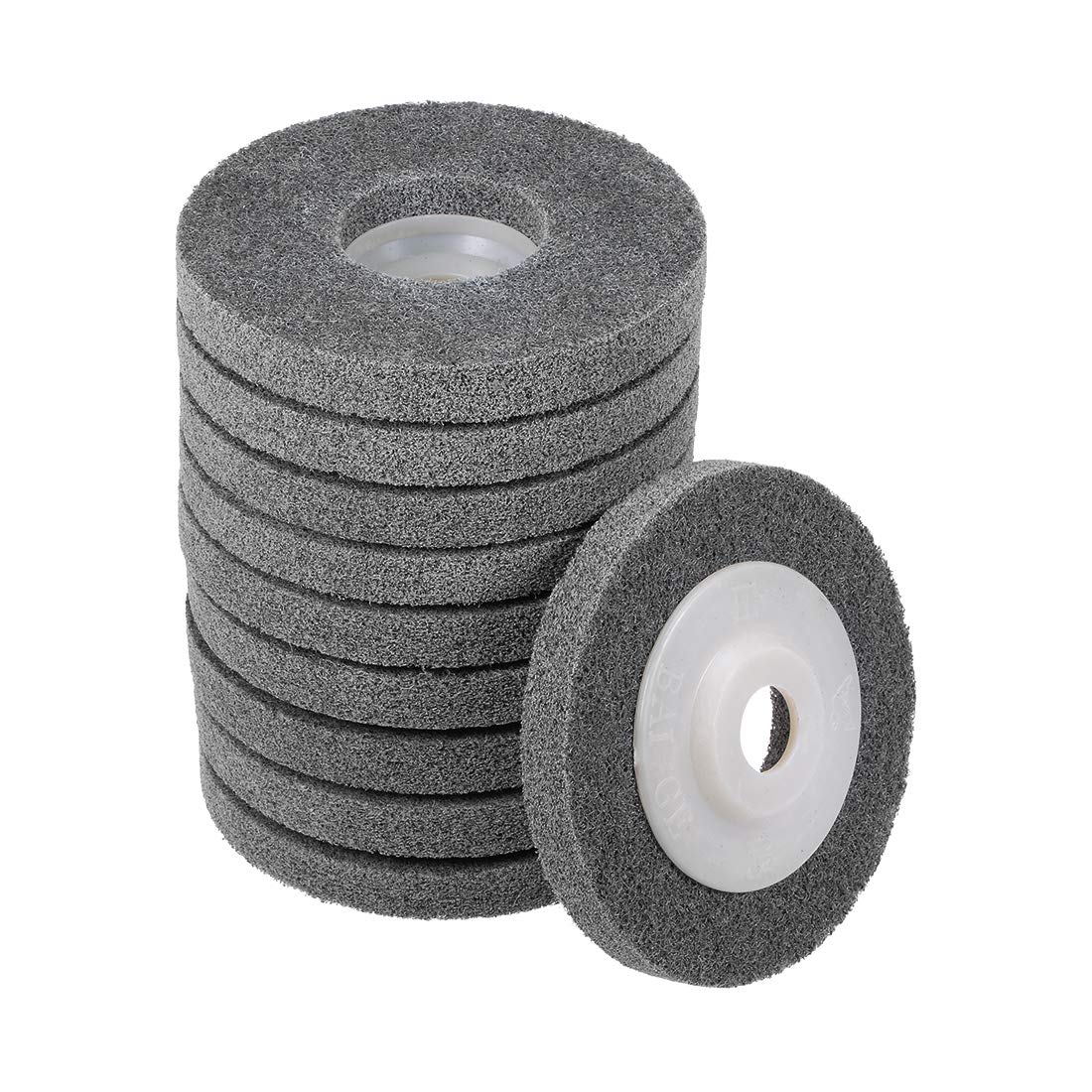 10 Pcs 4 Inch Nylon Fiber Polishing Wheel Sanding Buffing 5/8 Inch Hole Abrasive Wheels for Angle Grinders
