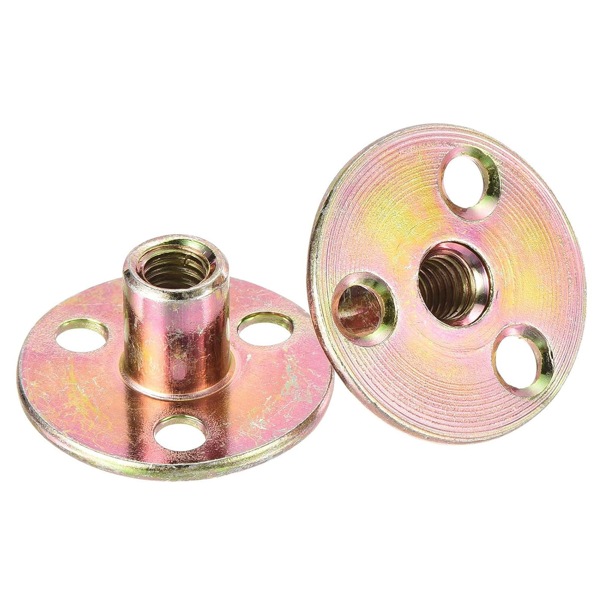 5/16"-18 Brad Hole Tee Nut, 20pcs Carbon Steel Round Base Screw-in T-Nuts Furniture Hardware Flange Female Thread Insert Nuts