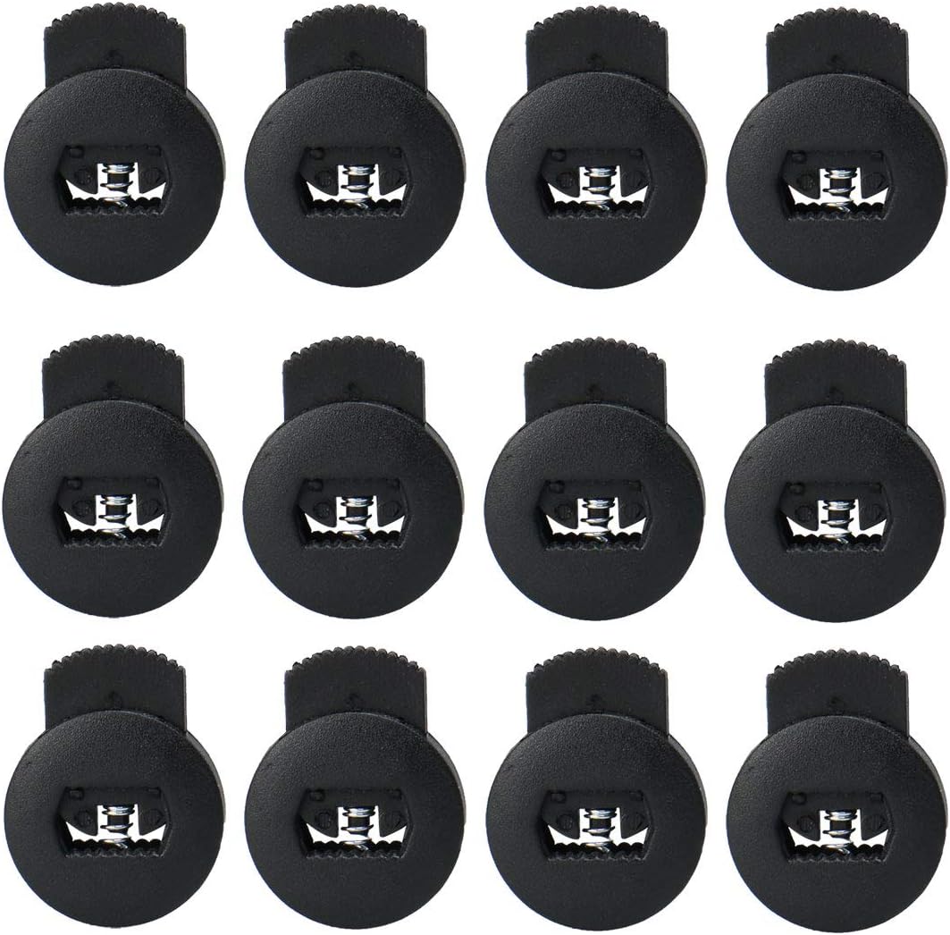 LinkMejor Plastic Cord Locks Stopper End Spring Stop Single Hole Toggle Fastener Rope End