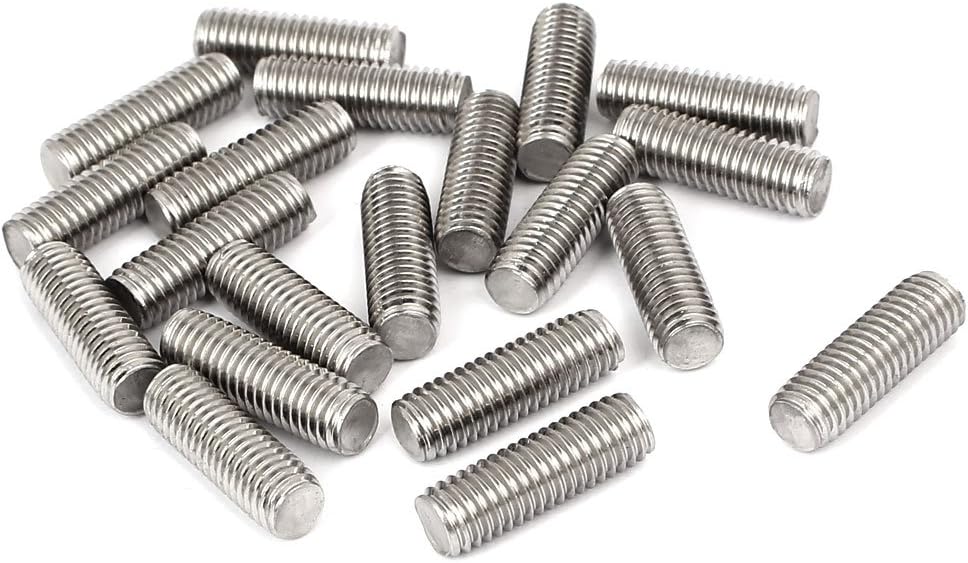 M8 x 25mm 1.25mm Pitch 304 Stainless Steel Fully Threaded Rods Bar Studs 20 Pcs