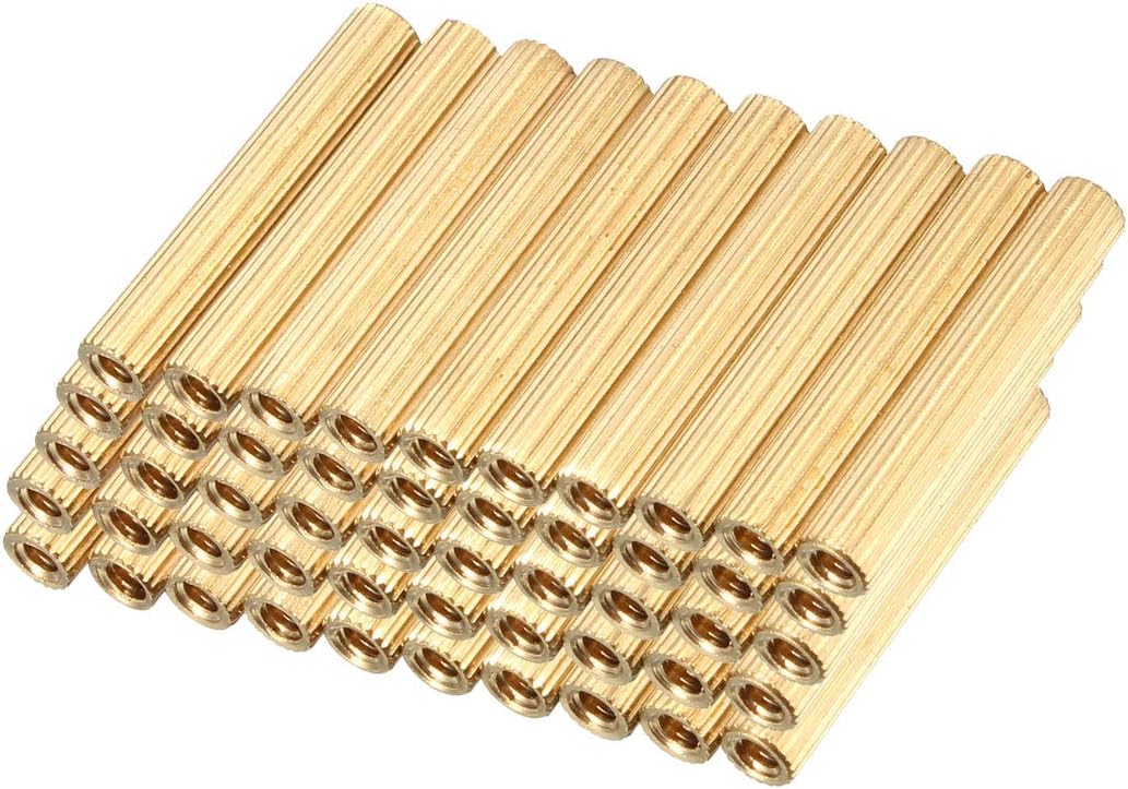50pcs Brass Round Straight PCB Pillar Female Thread Standoff Spacer M2x3x18mm