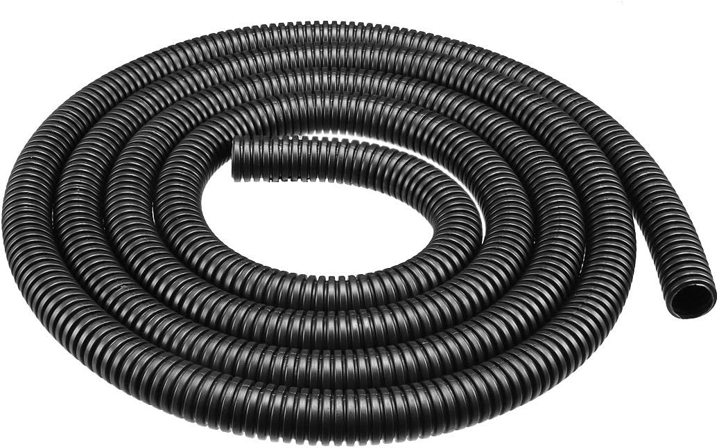 1.6 M 12 x 15.8 mm PP Flexible Corrugated Conduit Tube for Garden,Office Black