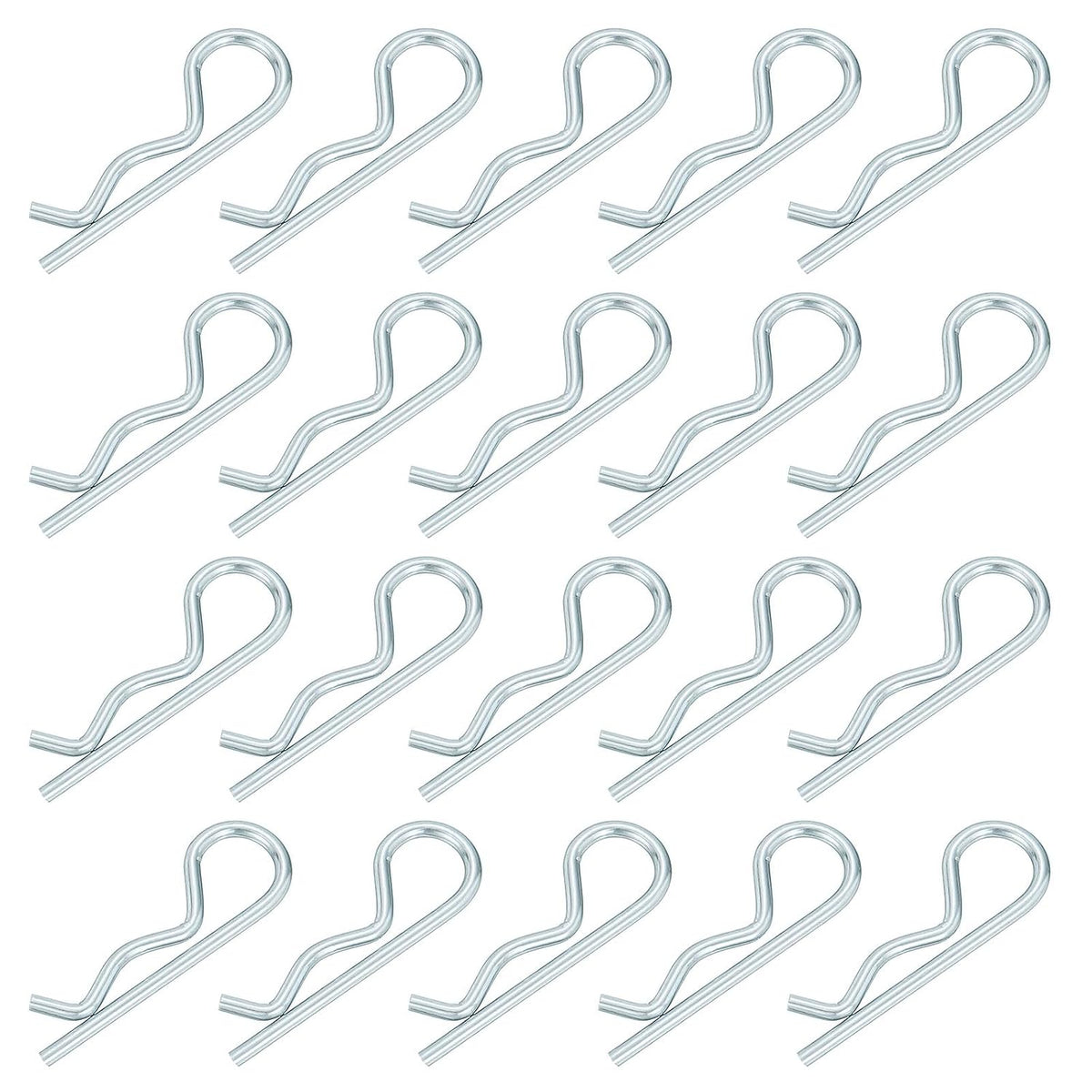 1.5 mm x 28 mm Cotter Pins Spring Fastener, Hitch Pins Retaining Pin R Clip Hairpin Carbon Steel Silver Tone 20 Pcs