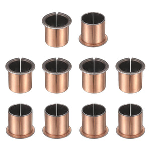 10Pcs Flanged Sleeve Bearings, 25mm Bore x 28mm OD x 30mm Length x 35mm, Sintered Bronze Wrapped Oilless Bushings