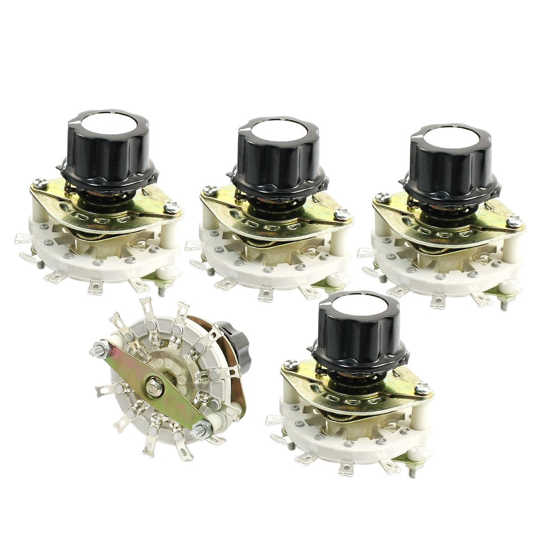 a14032600ux0646 6mm Knurled Shaft 12Pin 1-Pole 11-Position Select Rotary Switch (Pack of 5)
