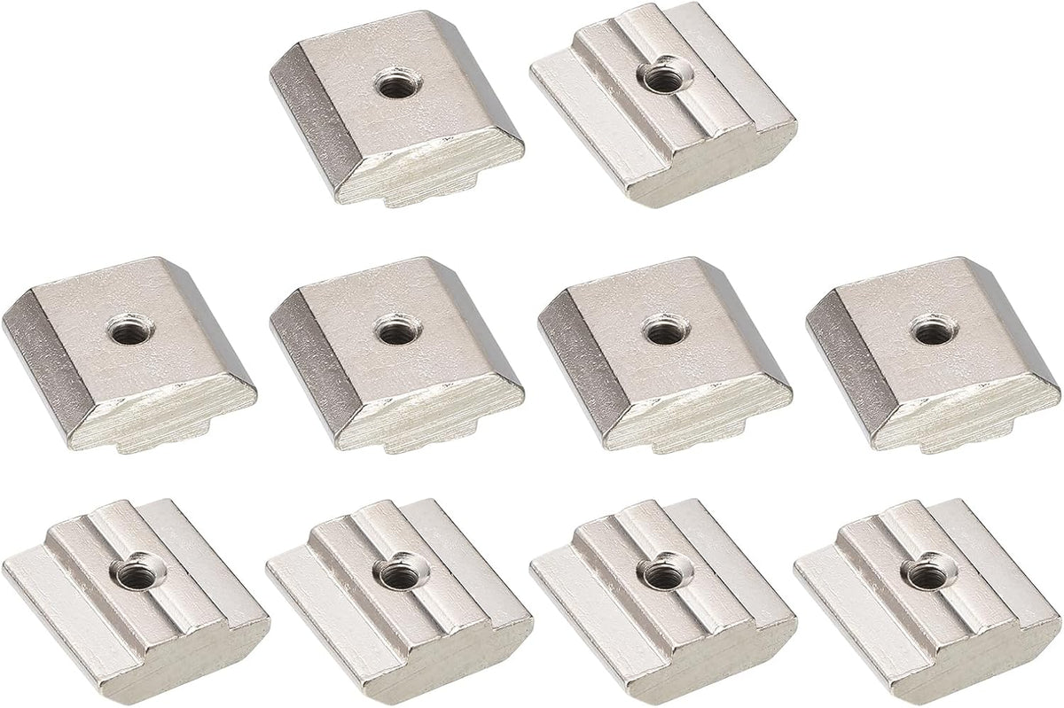 T Nuts, 50pcs - Nickel Plated Carbon Steel T Slot Bolts, 3030 Series M3 Hammer Head Fastener, Sliding T Nuts for Aluminum Extrusion Profile (Silver)