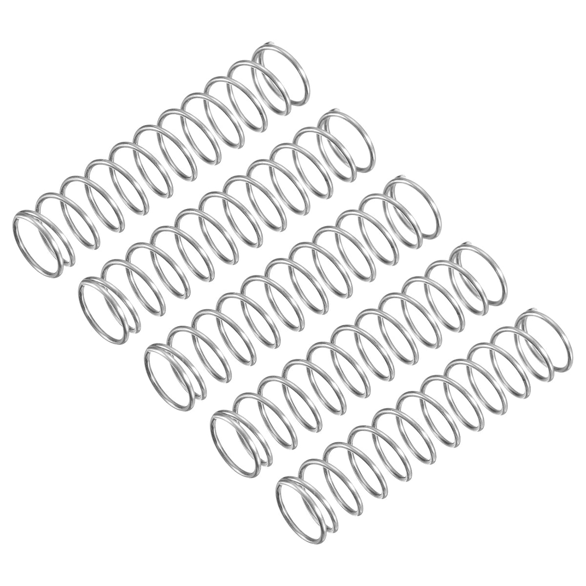Compression Spring, 5Pcs 304 Stainless Steel, 11mm OD, 0.9mm Wire Size, 50mm Free Length, Silver Tone