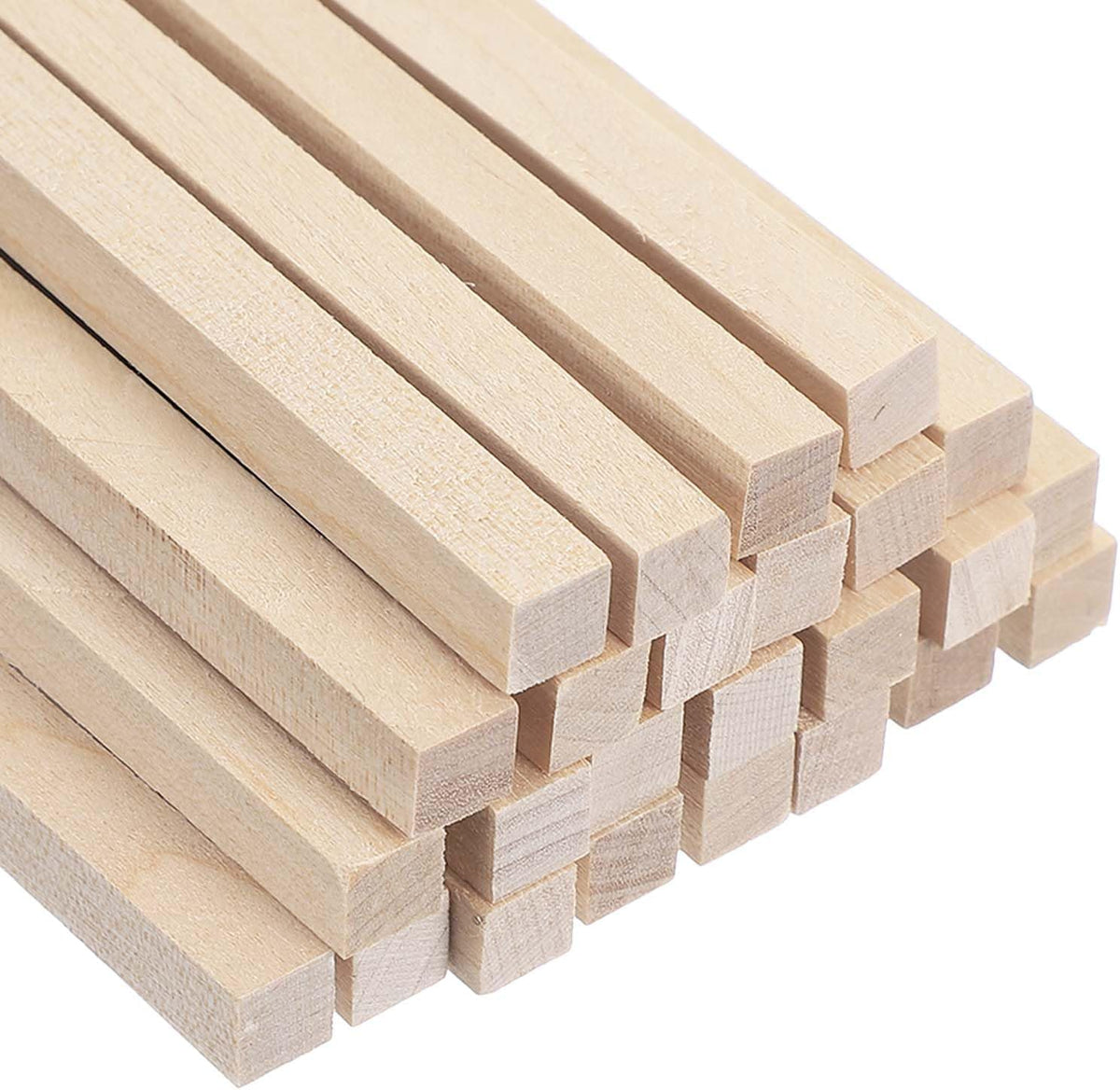 25 Pcs Wooden Dowel Rods, 5/16 X 12 Inch Square Unfinished Natural Wood Sticks Long Wooden Assorted Dowels Unfinished Hardwood Stick for Craft DIY Projects Supplies