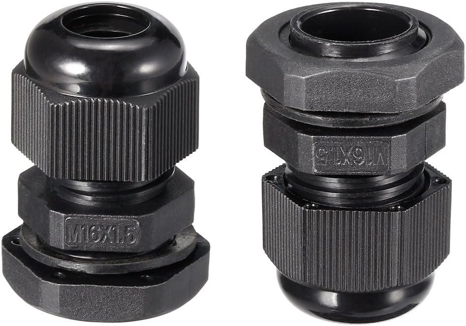 100Pcs M16 Cable Gland Waterproof Connector Plastic Wire Glands Joints Black for 4-8mm Dia Wires