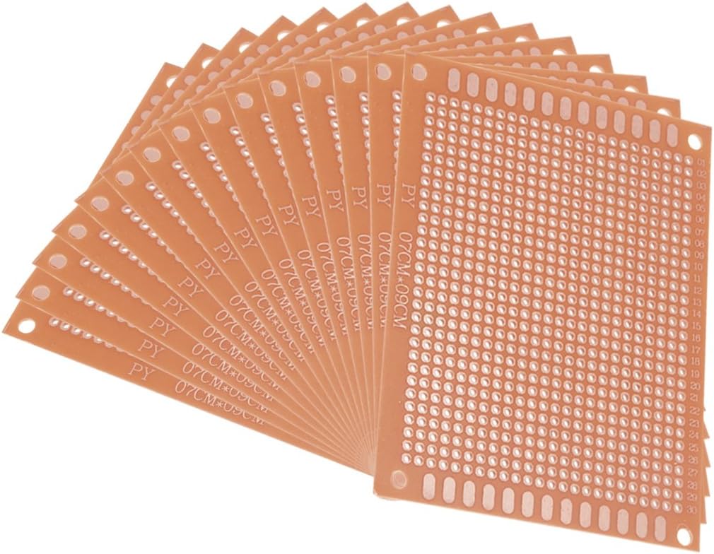 7x9cm Single Sided Universal Paper Printed Circuit Board for DIY Soldering Brown 15pcs