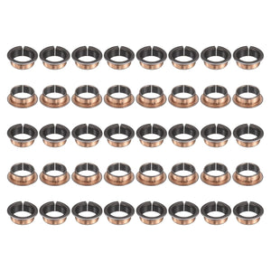 40Pcs Flanged Sleeve Bearings, 20mm Bore x 23mm OD x 10mm Length x 30mm, Sintered Bronze Wrapped Oilless Bushings