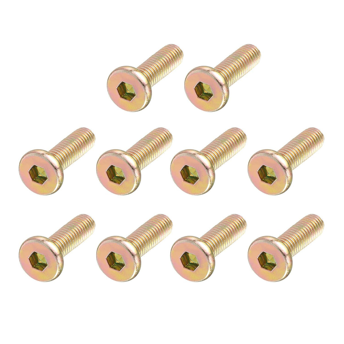 M6 x 20 mm Threaded Hex Socket Head Cap Screw Bolt Bronze Tone (Pack of 10)