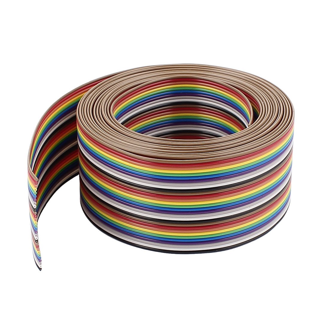 IDC Wire Flat Ribbon Cable 30Pin 1.27mm 10Ft Rainbow Color