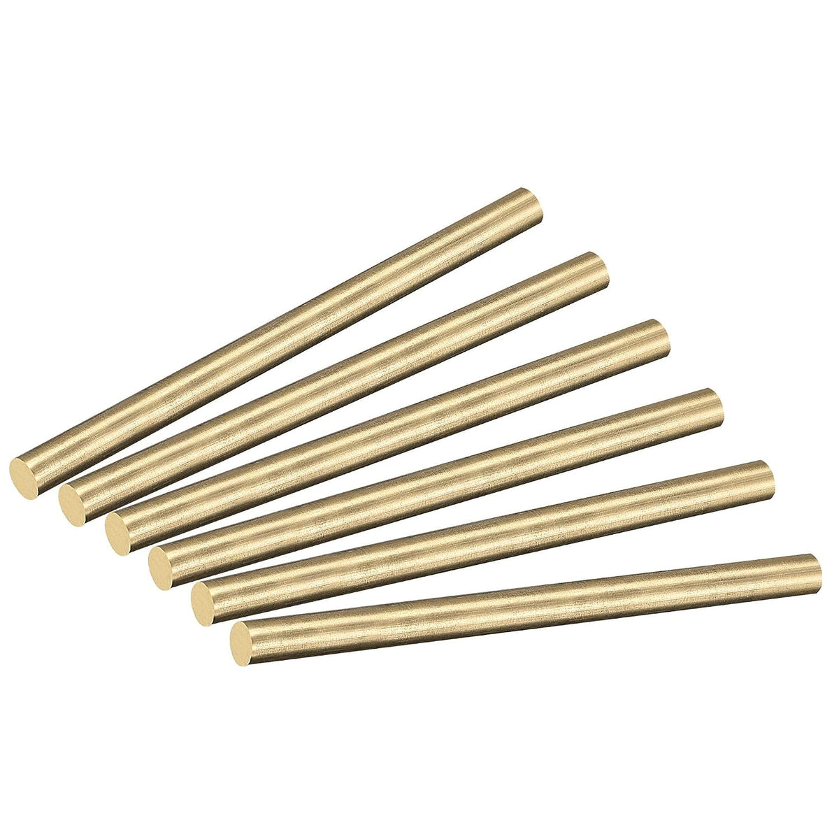 Brass Rod,6mm,1/4inch Diameter 100mm Length Brass Solid Round Rod Lathe Bar Stock for RC Model Airplane Helicopter DIY Craft 6pcs