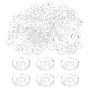 150 Pcs M2 PVC Flat Washers Clear Plain Washer 2mm ID 5mm OD 1mm Thick Round Flat Spacers for Screws Bolts Glass Shower Door Handle Bathroom