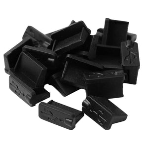 20 Pcs Rubber USB Cap Port Cover Anti Dust Protector A Type USB Port Dust Plug for Female End Black