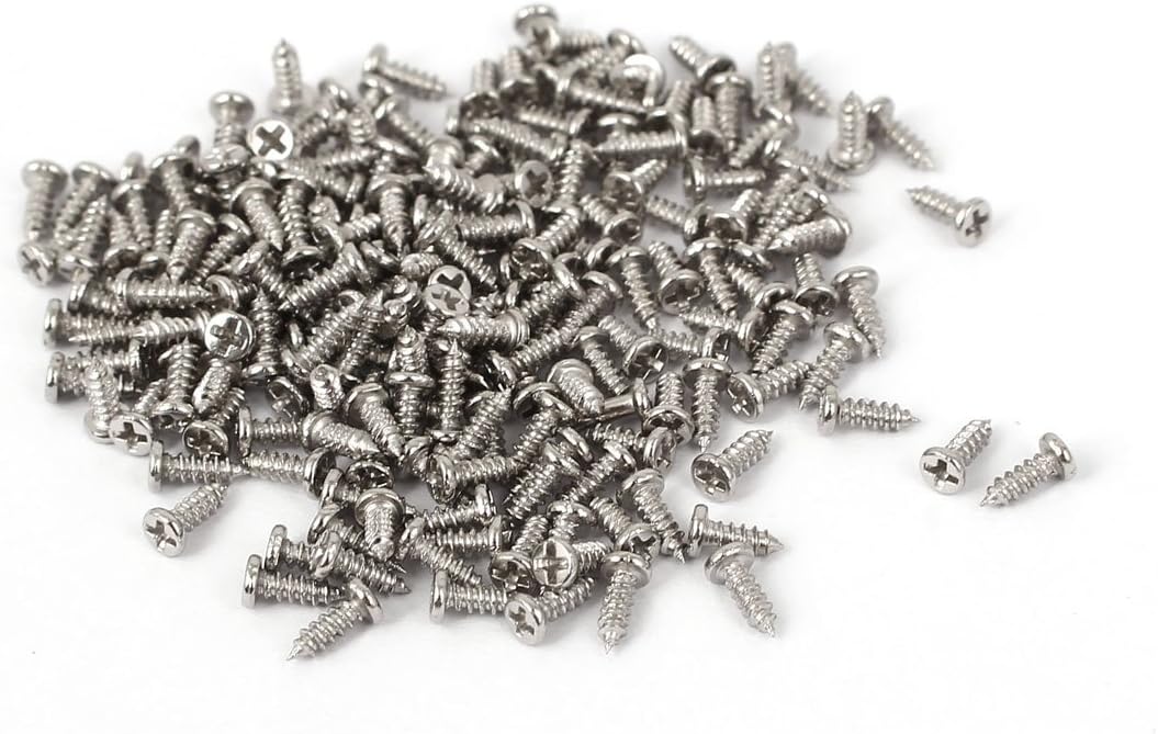 M1.5x4mm Thread Nickel Plated Round Head Self Tapping Screws 200pcs