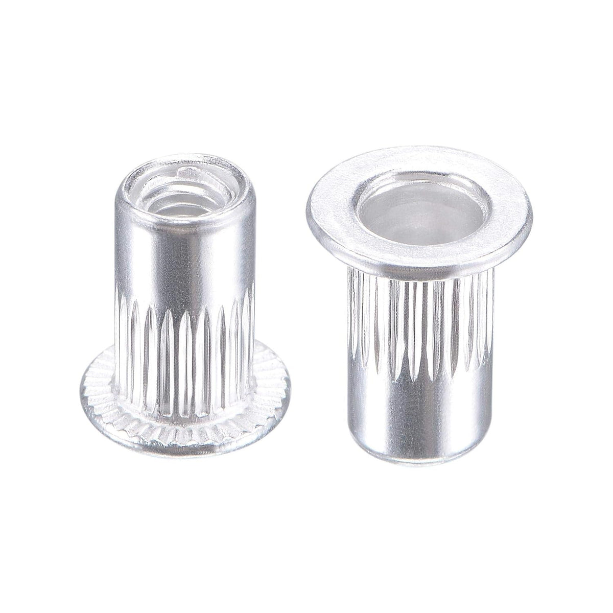 M3 Rivet Nuts Aluminium Alloy Knurled Flat Head Threaded Insert Nut Silver 50pcs