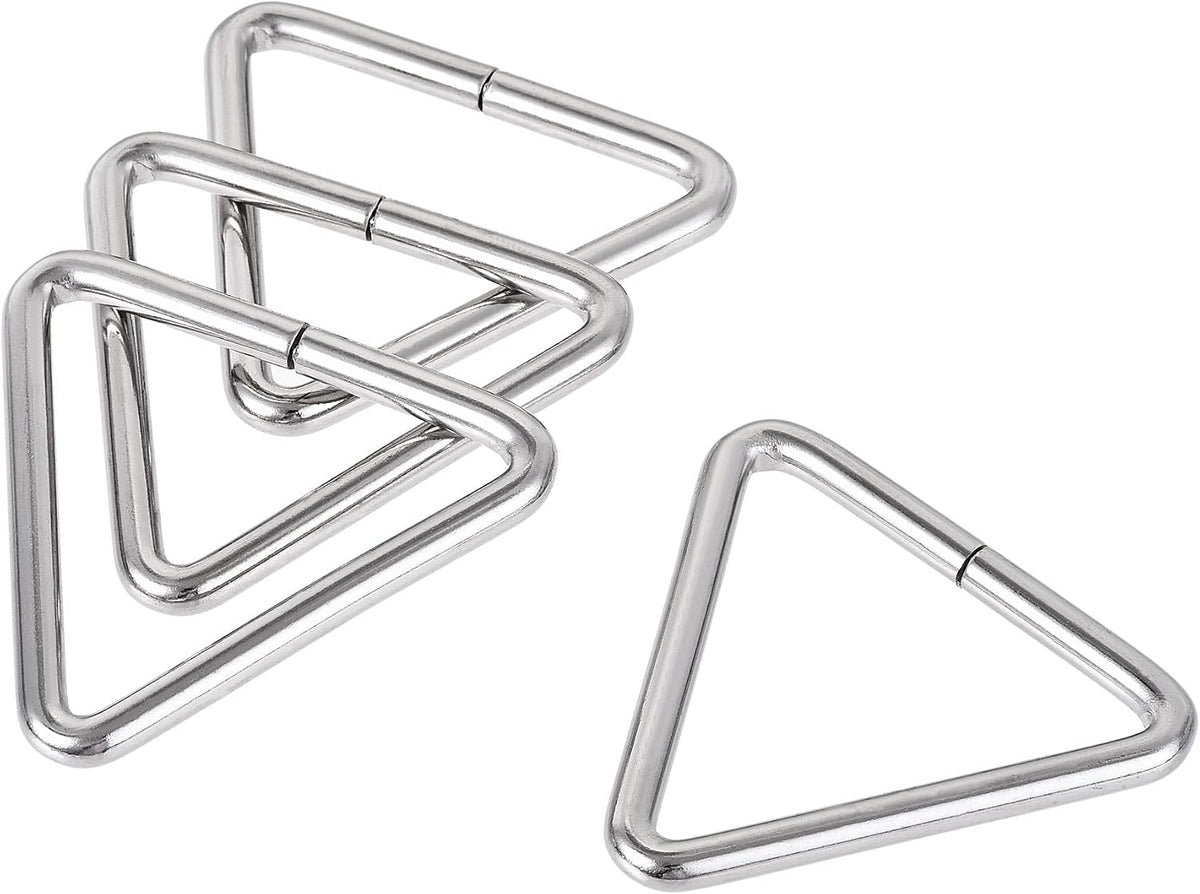 LinkMejor Metal Triangle Ring Buckle 2"(50mm) Inner Width 5mm Thick for Strap Craft DIY 4pcs