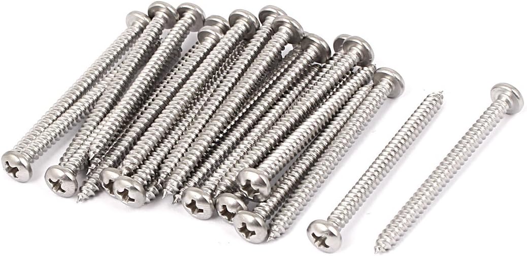 6 M3.5x45mm Phillips Round Pan Head Self Tapping Screws 25pcs