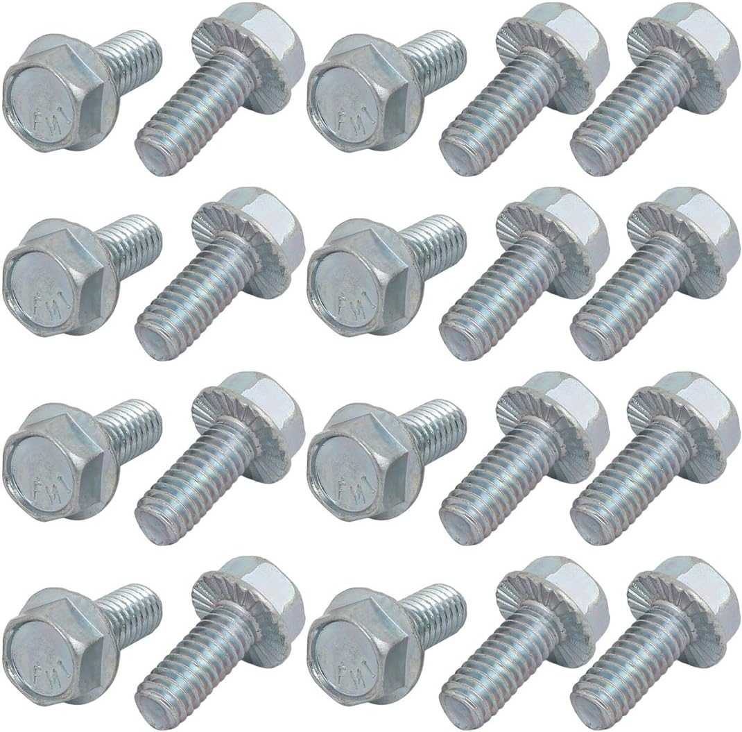 20Pcs 5/16-18 x 3/4 Inch Thread Carbon Steel Hex Serrated Head Flange Screw Bolt