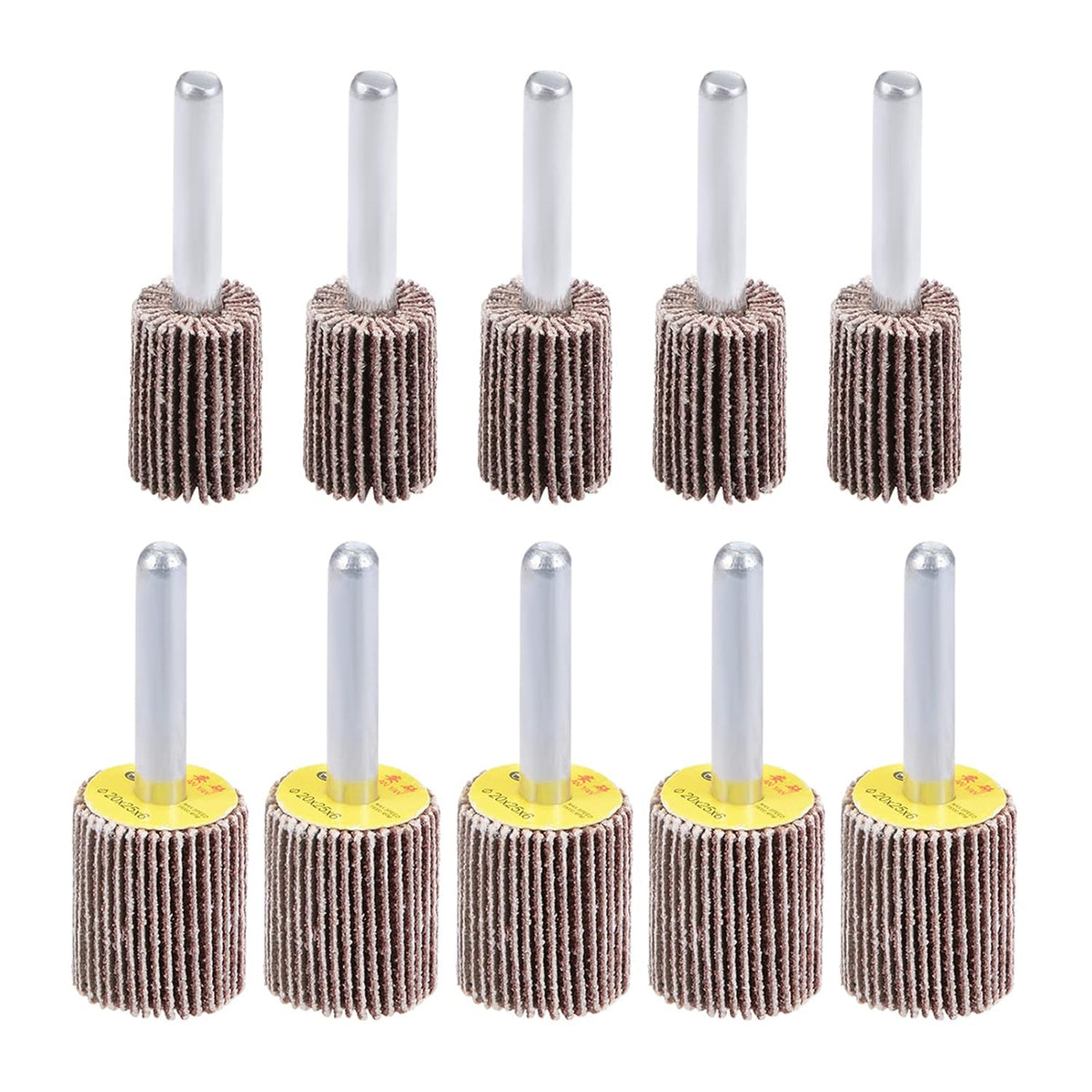 15mm 20mm Flap Wheels Shank Mounted Sandpaper Abrasive Wheel 80 Grits 10 Pcs