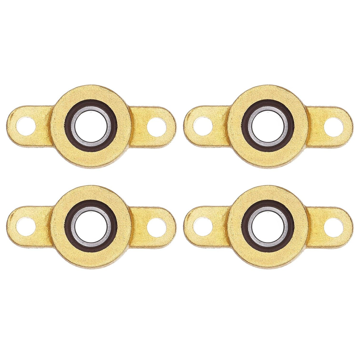 4Pcs TF08 Pillow Block Bearings for 8mm Diameter Shaft, Self Aligning 2-Bolt Flange Bearing, Copper Housing, (ABEC 3)