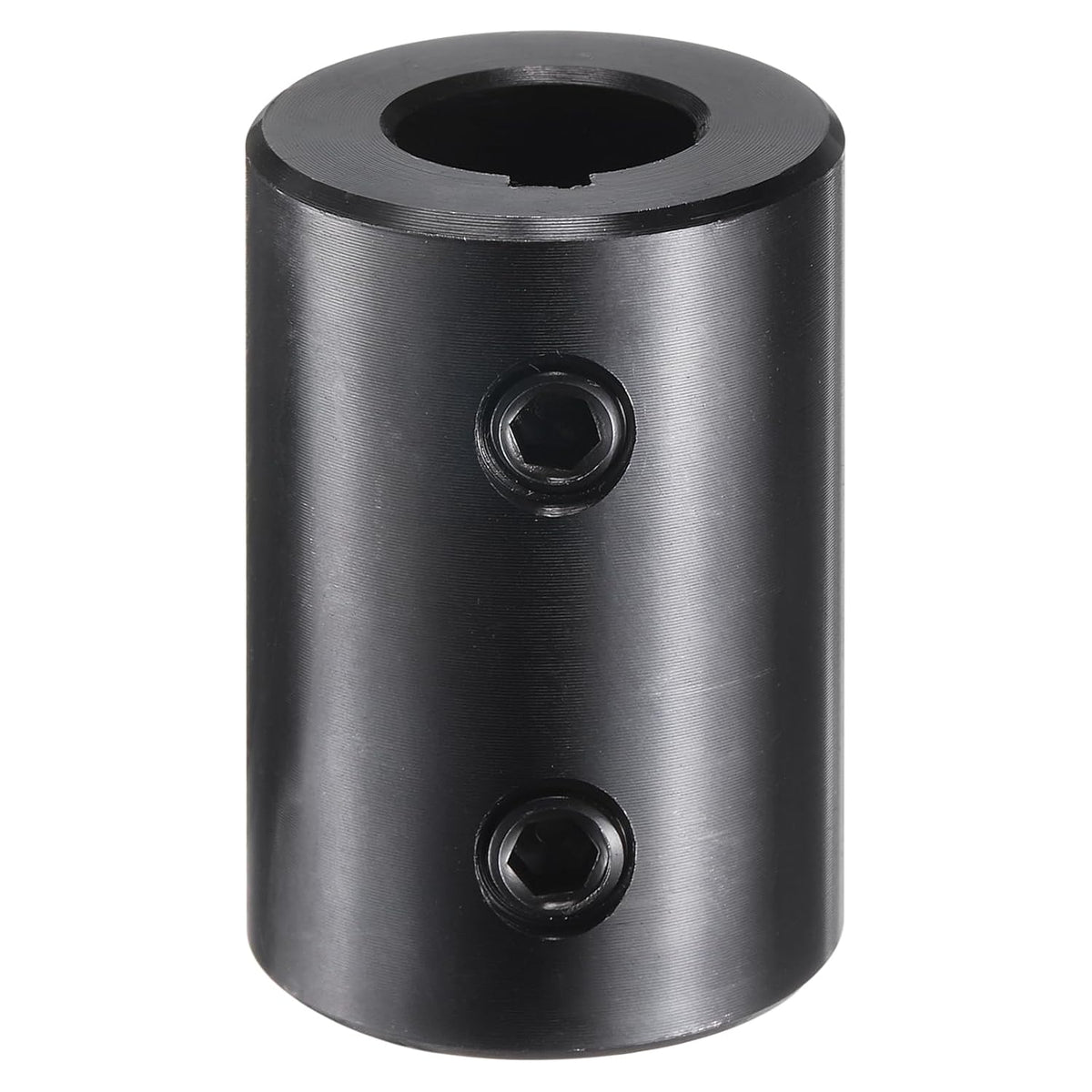 Shaft Coupling, 1/2" Bore 1" OD 1-1/2" Length Black Oxide Plated ASTM1045 Steel Rigid Coupling for 3D Printers Motor Wheel(2 Set Screws)