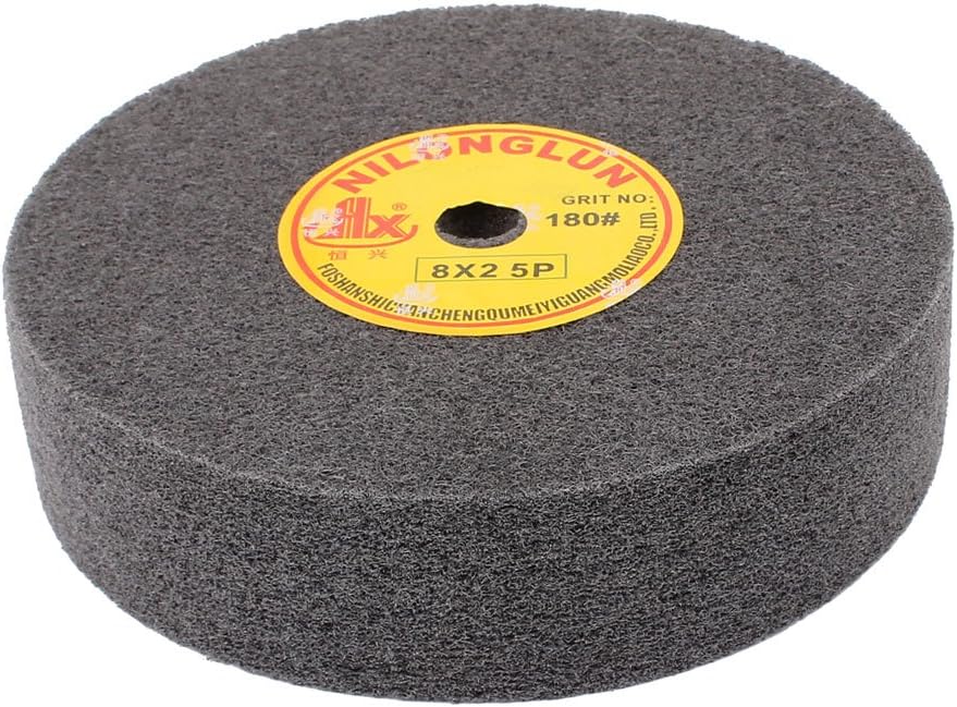 8" Dia 2" Thick 5P 180 Grit Nylon Fiber Wheel Abrasive Polishing Buffing Disc Black