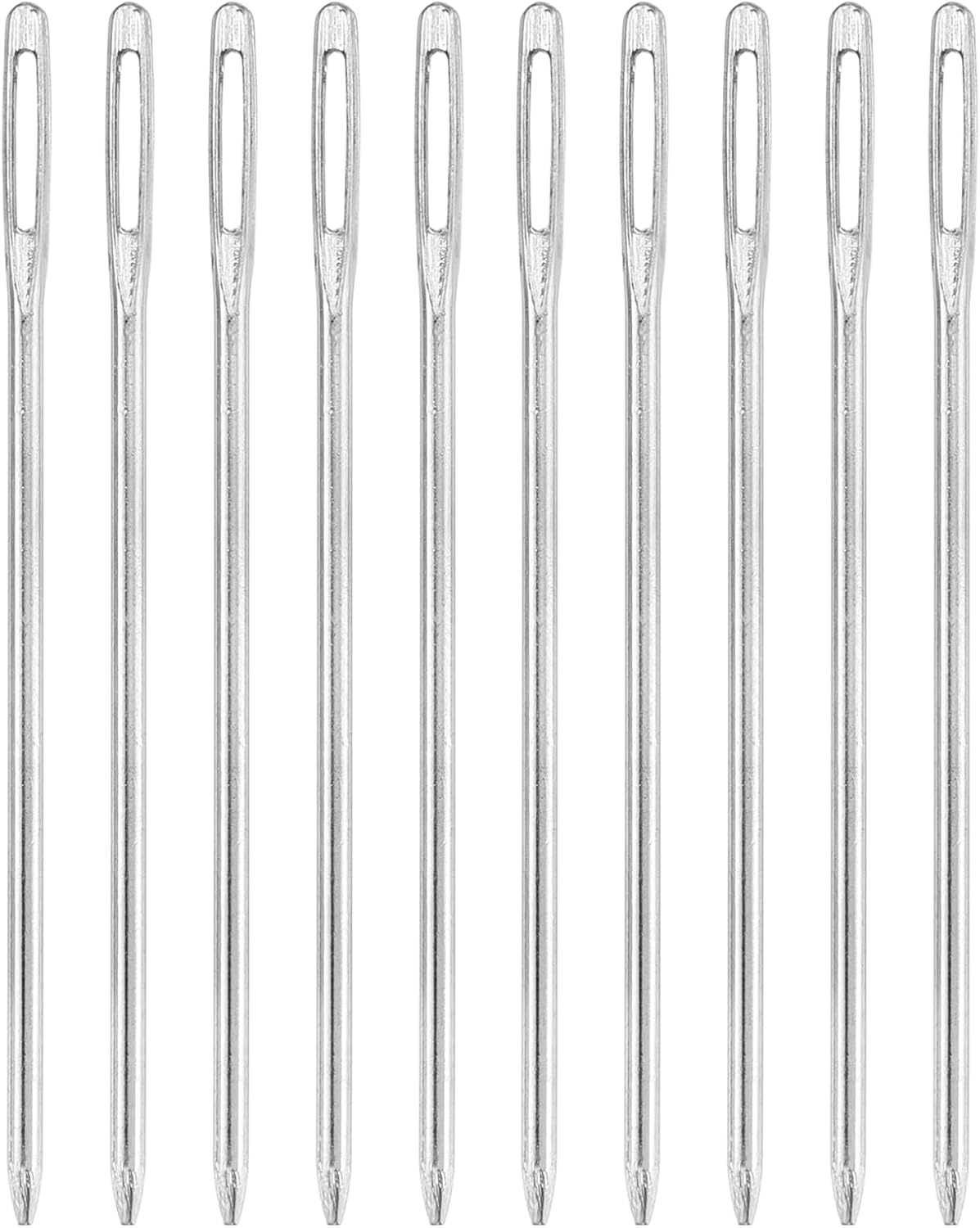 60 Pcs Large Eye Sewing Needles, 2.09 Inch 1.6mm High Carbon Iron Embroidery Thread Needle Sewing Blunt Needle Knitting Needles for Hand Sewing Art Crafts, Silver