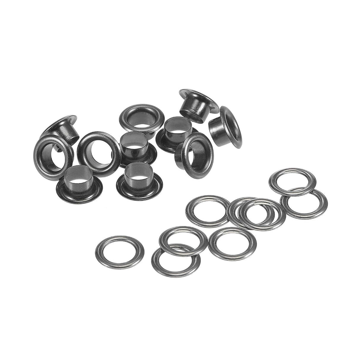 Grommets Eyelets with Washers Kit, 10.5 x 6 x 5mm Copper Grommet Chrome Plated for DIY or Craft Projects Black 200 Set