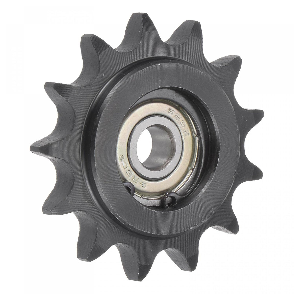 Chain Idler Sprocket, 9mm Bore 1/2" Pitch 13 Tooth Tensioner, Black Oxide Finish C45 Carbon Steel with Insert Single Bearing for ISO 08B Chains