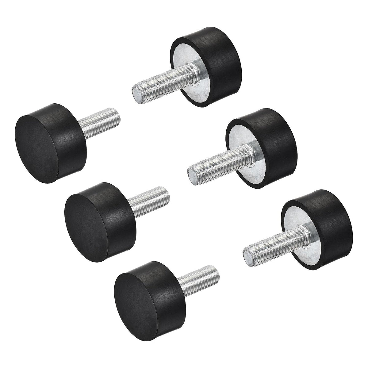 M6 Rubber Mounts, 6pcs Male Thread Shock Absorber, for Motor Generator Compressor Garage Reverse Pump Impact Air Generator Bobbins, D20mmxH10mm