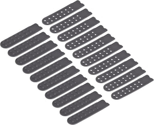 10 Pairs Snapback Strap Cover, Double Row 14 Holes Plastic Adjustable Hat Snap Buckle Replacement for Caps Repairing (Gray Black)
