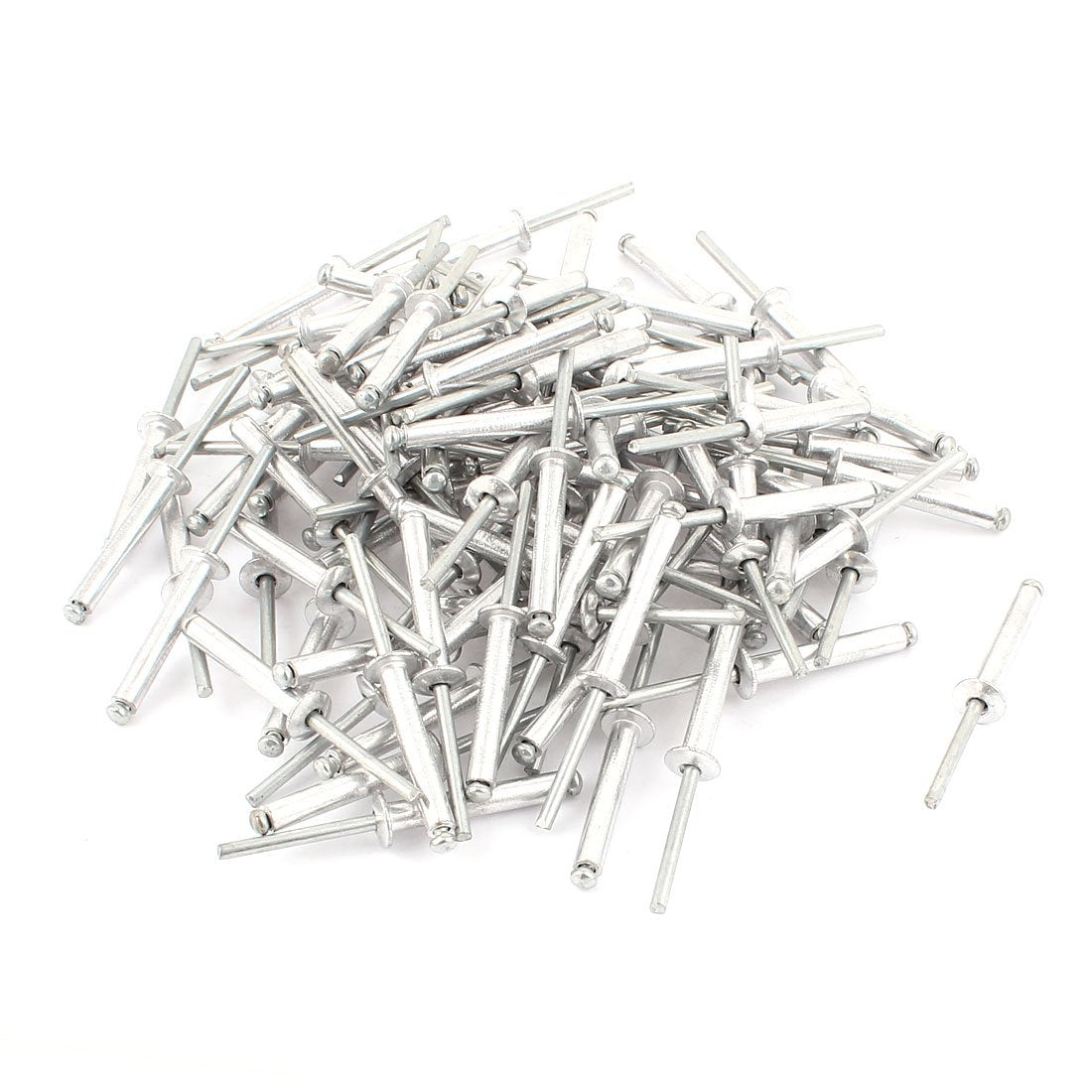 100Pcs 5mm x 30mm Open End Dome Head Aluminium Blind 9mm